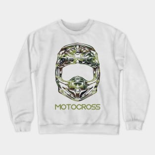 Motocross Camo Dirt Bike Helmet Dirt Bike Rider Crewneck Sweatshirt